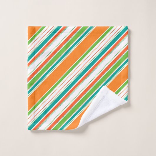 Monogramme Turquoise Orange (Gant de toilette)