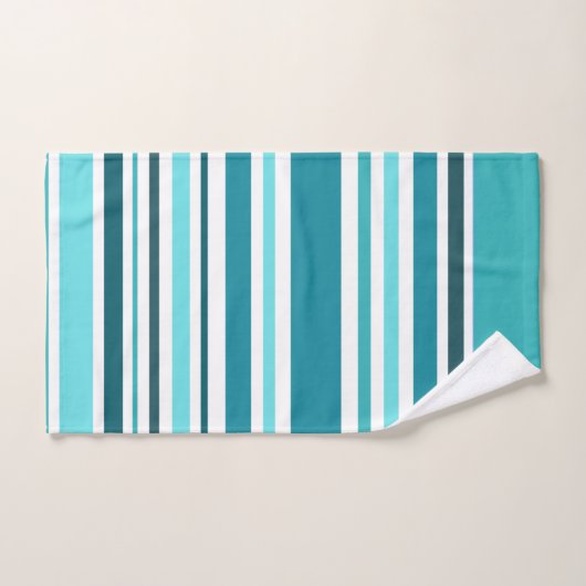 Monogramme Turquoise rayé classique (Serviette à main)
