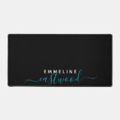 Monogramme Turquoise tendance sur noir (Recto)