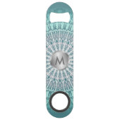 Monogramme turquoise vert Mandala (Dos)