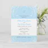 Monogramme Twin Boys Baptism Invitation (Debout devant)