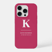 Monogramme Typographique Moderne Rose Chaud Minima (Verso)