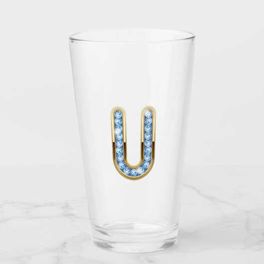 Monogramme U - Verre de 16 oz (Devant)