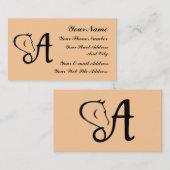 Monogramme un carte de visite classique équestre (Devant / Derrière)