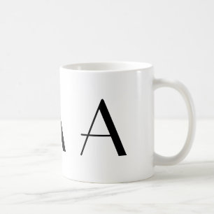 Monogramme une tasse de café moderne noire et