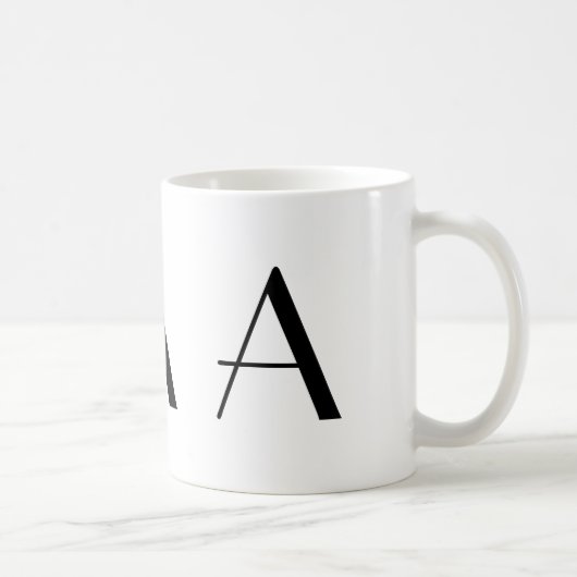 Monogramme une tasse de café moderne noire et (Droite)