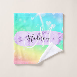Monogramme Unicorn couleur Girly Rainbow Hearts