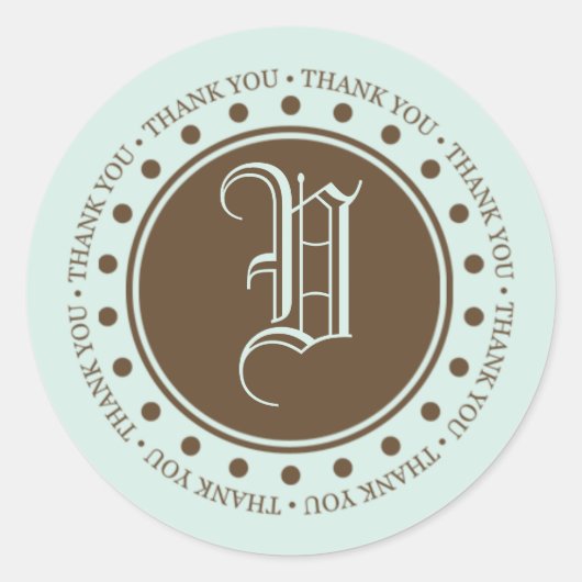 Monogramme V Merci Étiquettes pour les faveurs de (Devant)