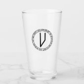 Monogramme V - Style viking - Verre à pinte (Devant)