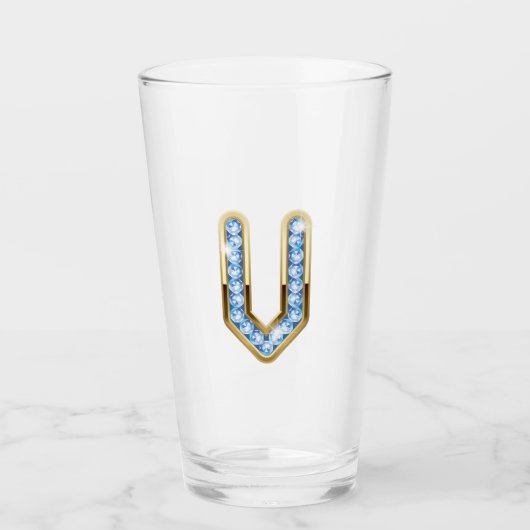Monogramme V - Verre de 16 oz (Devant)