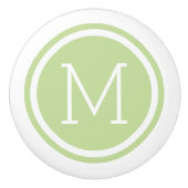 Monogramme vert à la menthe - Bouton de tiroir per (Devant)