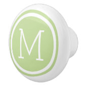 Monogramme vert à la menthe - Bouton de tiroir per (Droite)