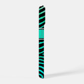 Monogramme vert aqua, rayures zébrées noires (Côté droit)