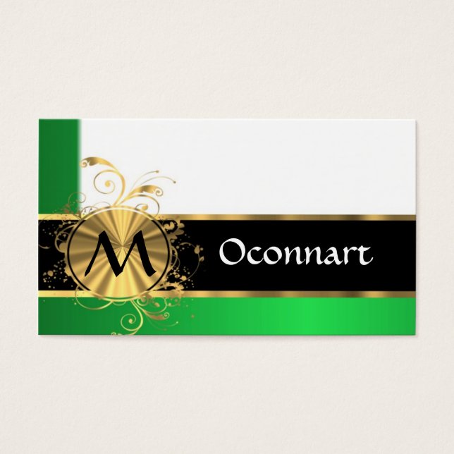 Monogramme vert clair et or (Devant)