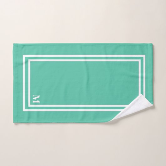 Monogramme vert clair moderne (Serviette à main)
