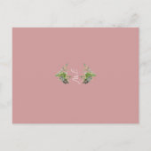 Monogramme vert Confirmation rose Invitation (Dos)