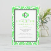 Monogramme vert de chaux Invitations de la Fête de (Debout devant)