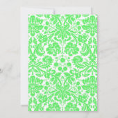 Monogramme vert de chaux Invitations de la Fête de (Dos)