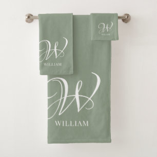 Monogramme vert de l'élégance de la taille personn