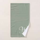 Monogramme vert de l'élégance de la taille personn (Serviette à main)