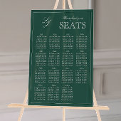 Monogramme vert Emerald moderne Mariage siège