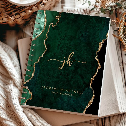 Monogramme Vert Émeraude Or Agate 2025