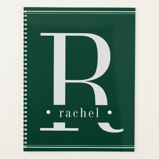 Monogramme vert et blanc minimal (Devant)