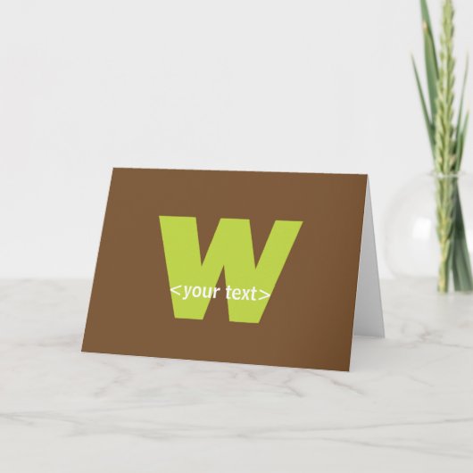 Monogramme vert et Brown - Lettre W (Devant)