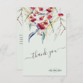 Monogramme Vert Eucalyptus Blossoms Merci (Devant / Derrière)