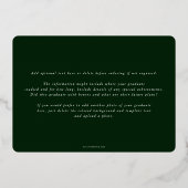 Monogramme vert + Faire-part de graduation de laur (Verso)