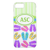 Monogramme vert Flip Flops iPhone 7 Coque (Dos)