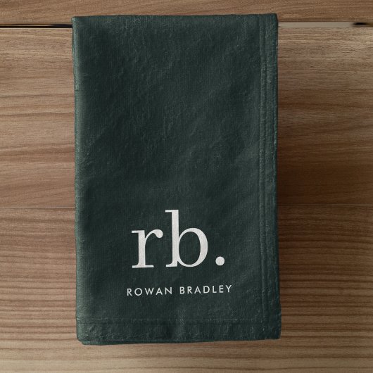 Monogramme vert foncé élégant minimaliste moderne