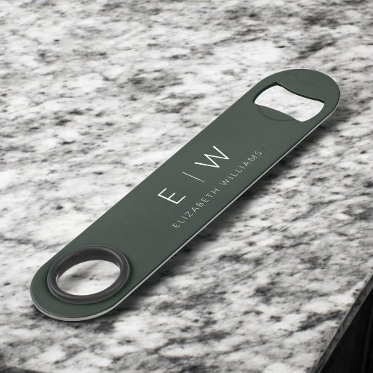 Monogramme Vert Foncé Élégant Minimaliste Moderne
