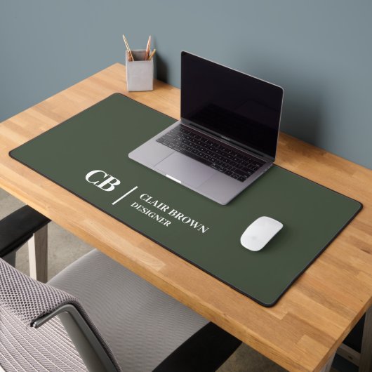 Monogramme Vert Forêt Élégant Moderne (Bureau 2)