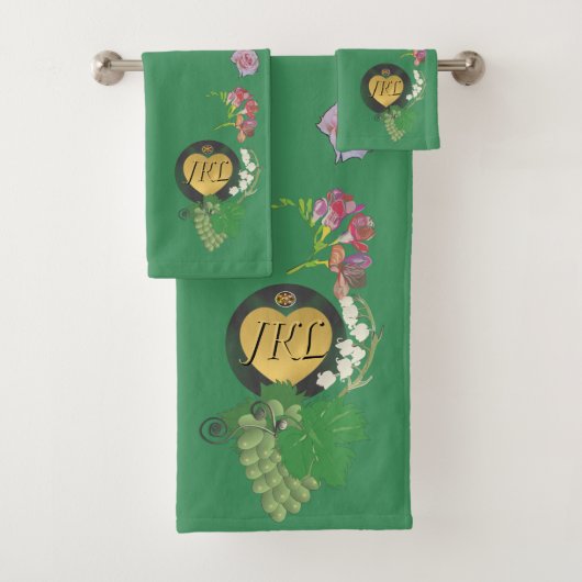 Monogramme Vert Fruit et Floral (En situation)