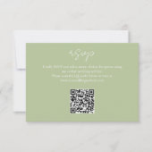 Monogramme vert menthe QR Mariage RSVP (Devant)