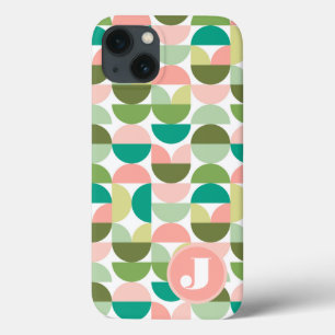 Monogramme vert MOD géométrique iPhone / coque ipa