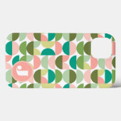 Monogramme vert MOD géométrique iPhone / coque ipa (Verso (horizontal))