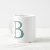 Monogramme vert moderne Initiale & Nom Café Mug (Devant gauche)