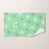 Monogramme vert ressort cercles motif (Serviette à main)