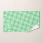 Monogramme vert ressort cercles motif (Serviette à main)