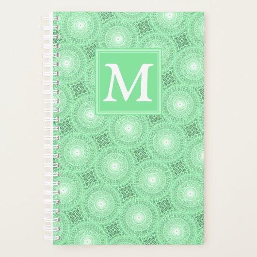 Monogramme vert ressort cercles motif (Devant)