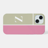 Monogramme vert rose moderne (Verso Horizontal)