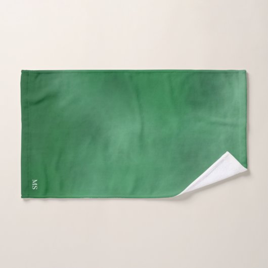 Monogramme vert rustique (Serviette à main)