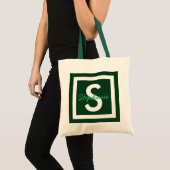 Monogramme vert Sac fourre-tout personnalisé (Devant (produit))