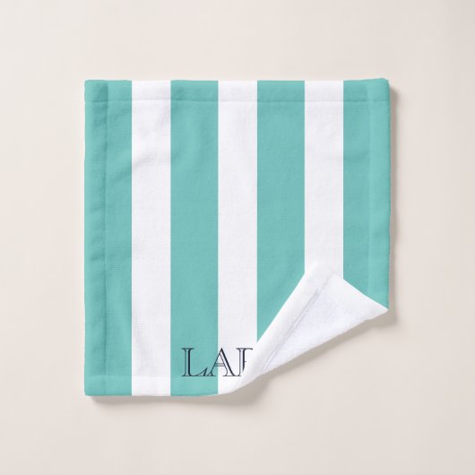 Monogramme Vert Sage Clé Chic (Gant de toilette)