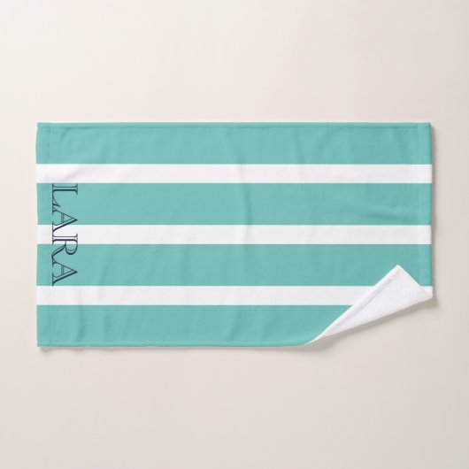 Monogramme Vert Sage Clé Chic (Serviette à main)