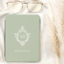 Monogramme Vert Sauge Blanc Initiale dans le Blaso