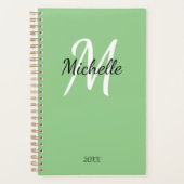 Monogramme vert simple pour fille + initial (Devant)