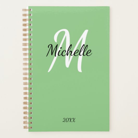 Monogramme vert simple pour fille + initial (Devant)